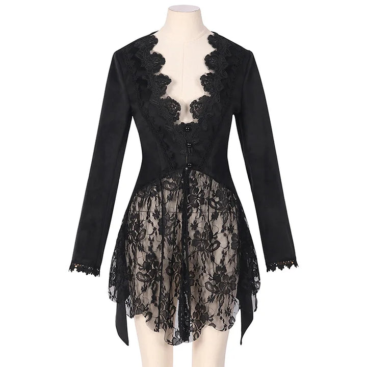 Floral Steampunk Jacket Black