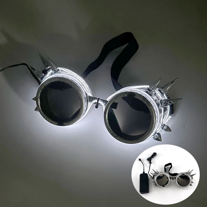 Fluorescent Steampunk Goggles White