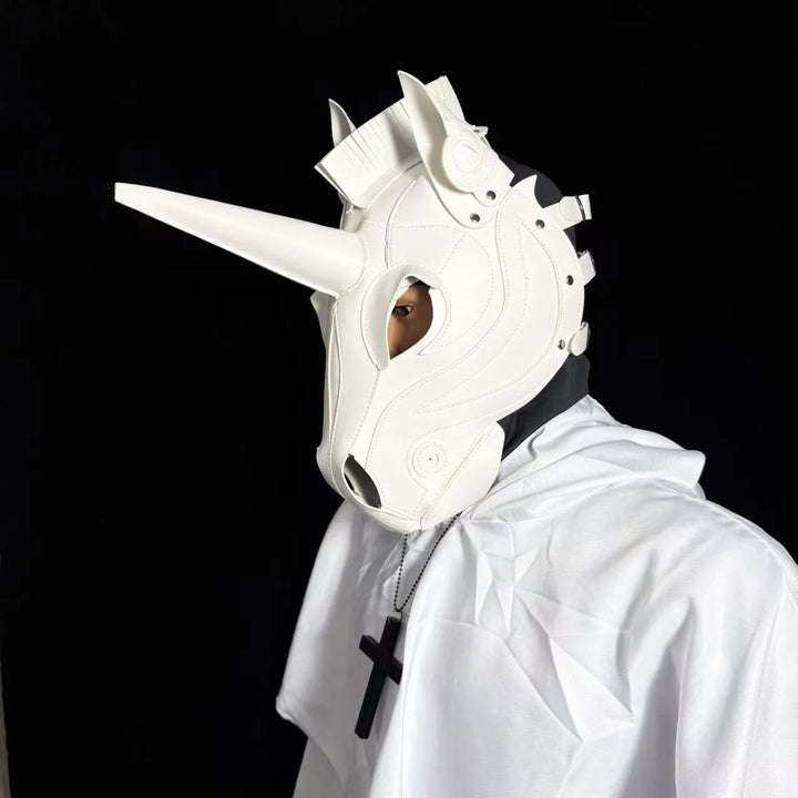 Full-Face Steampunk Unicorn Mask elegant