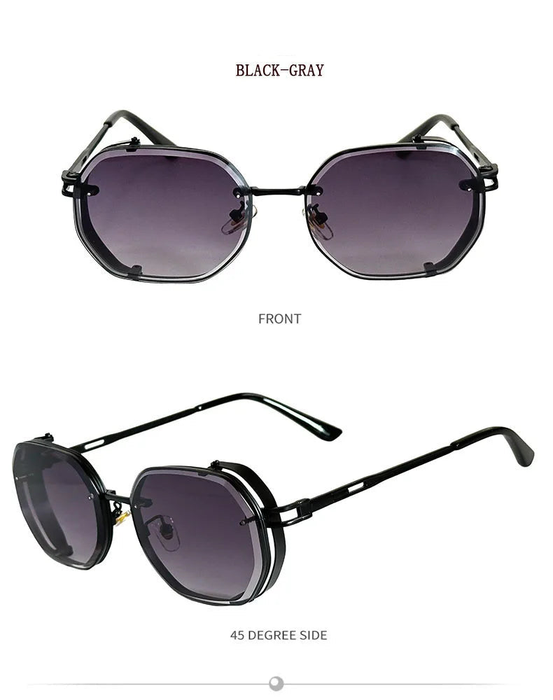 Geometric Steampunk Sunglasses – futuristic retro