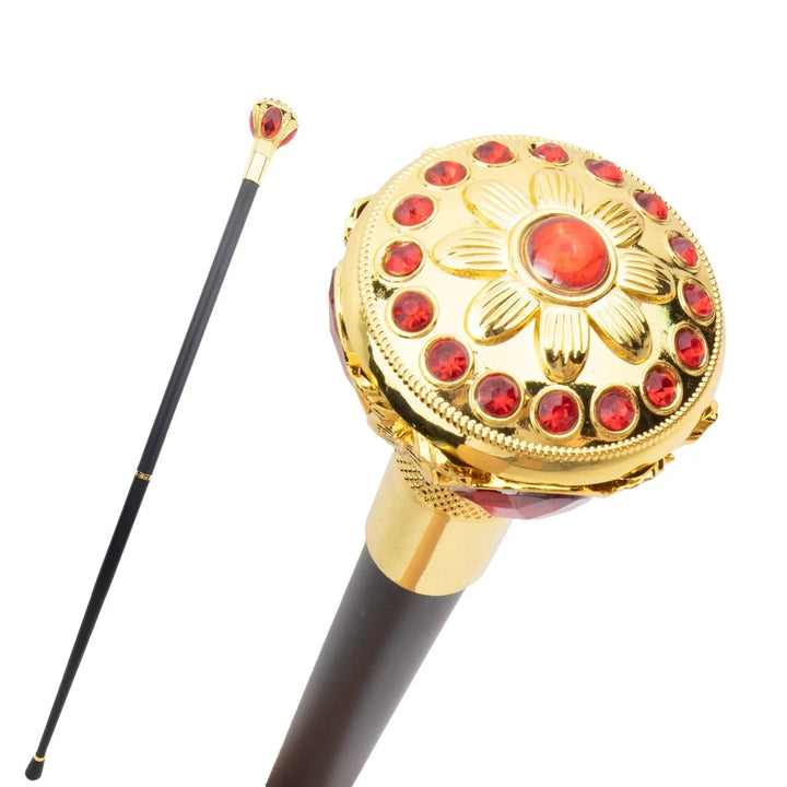 Gold and red steampunk cane stylish