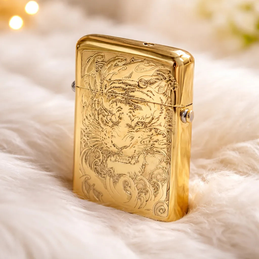 Golden Tiger Steampunk Lighter Stylish
