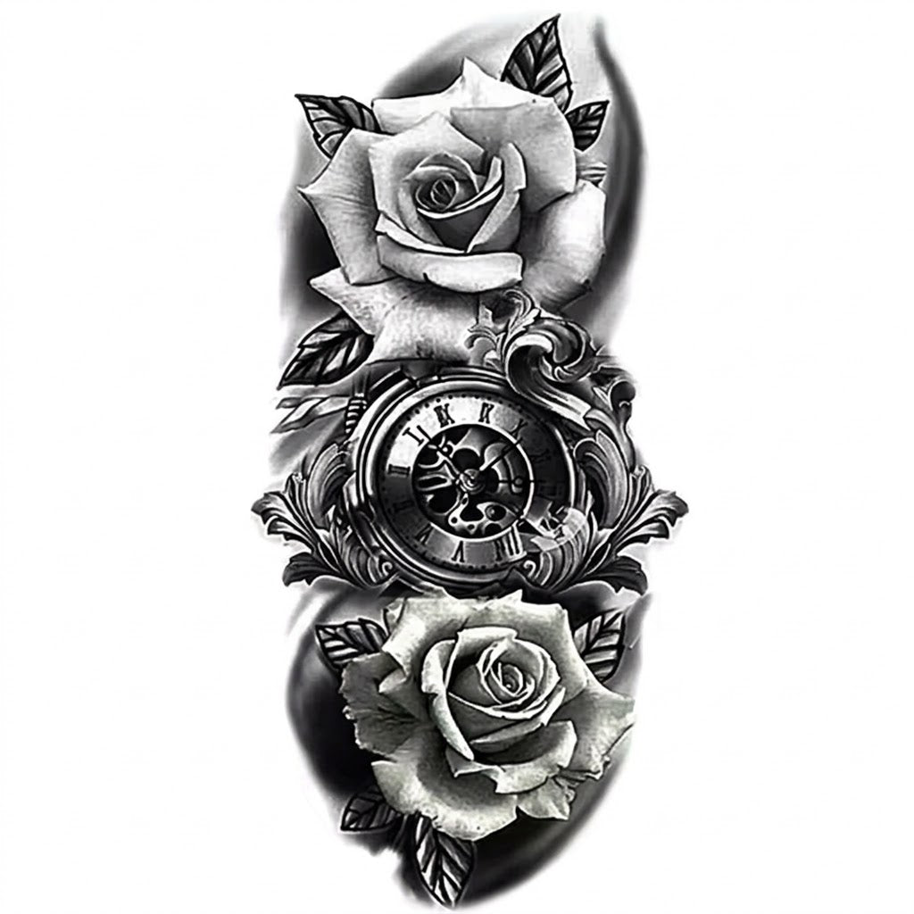Gothic Roses Steampunk Tattoo stylish
