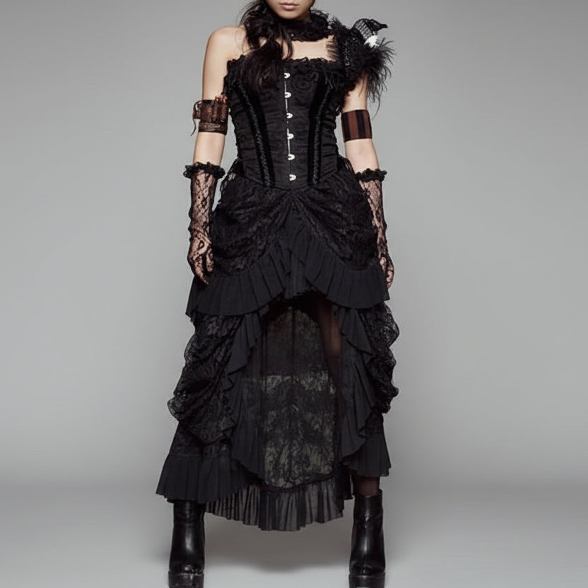 Gothic Ruffled Steampunk Skirt