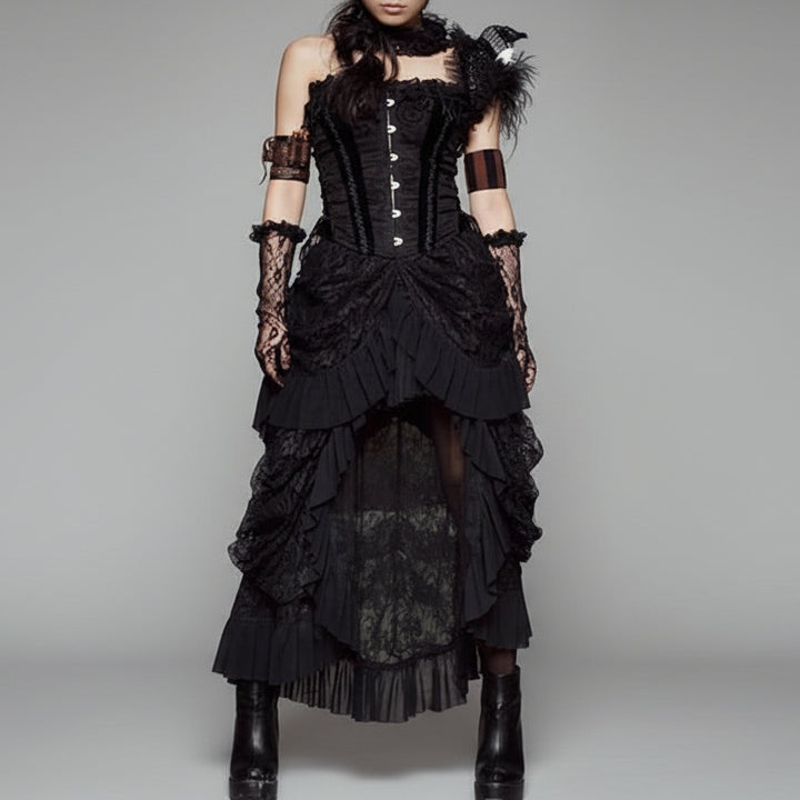 Gothic Ruffled Steampunk Skirt