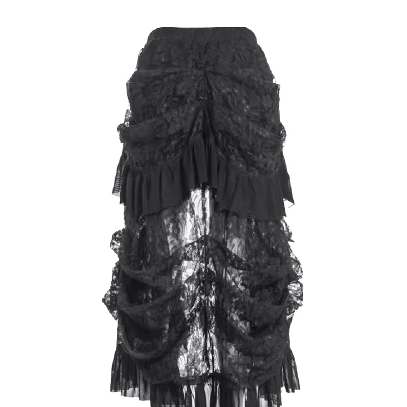 Gothic Ruffled Steampunk Skirt stylish