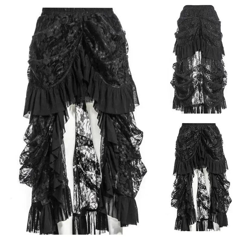 Gothic Ruffled Steampunk Skirt vintage