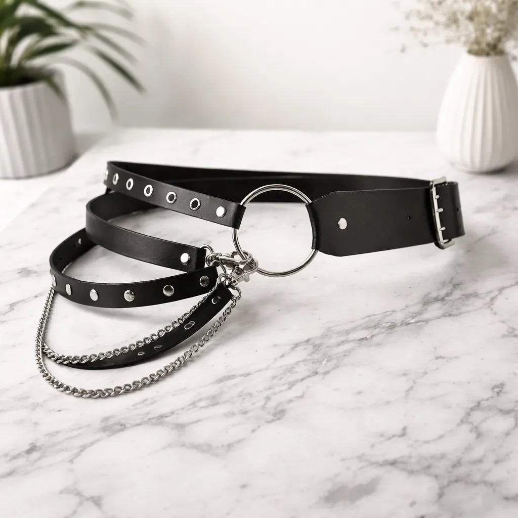 Gothic Steampunk Belt with Chains