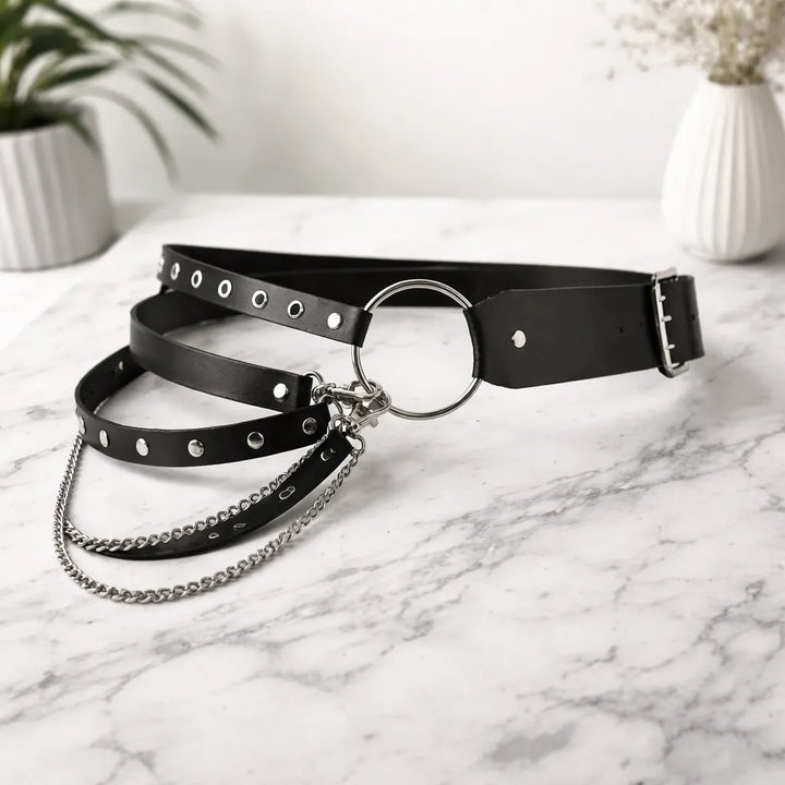Gothic Steampunk Belt with Chains