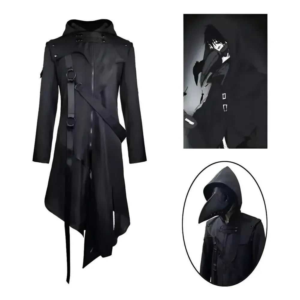 Gothic Steampunk Coat Costume Black
