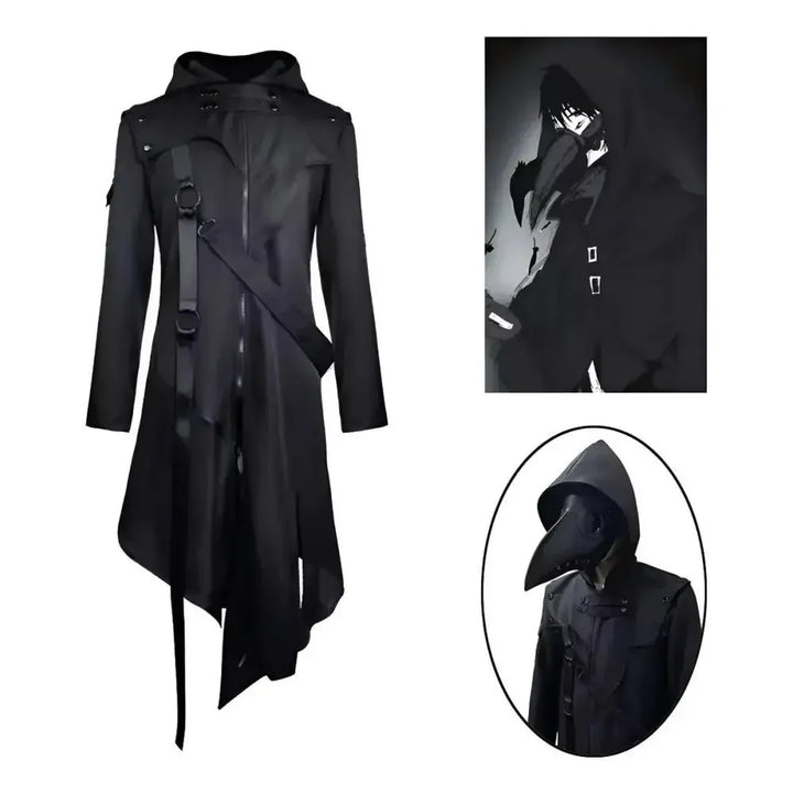 Gothic Steampunk Coat Costume Black
