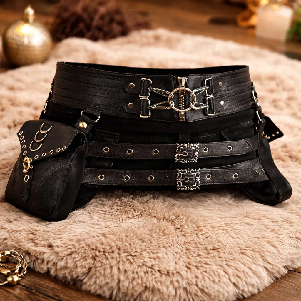 Gothic Steampunk Double Bag Belt