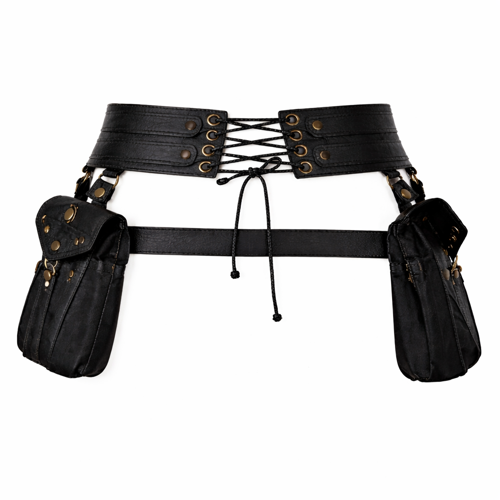 Gothic Steampunk Double Bag Belt Adjustable