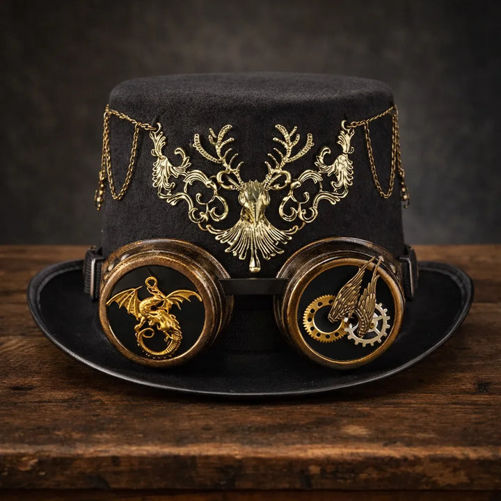 Gothic Steampunk Hat with Goggles