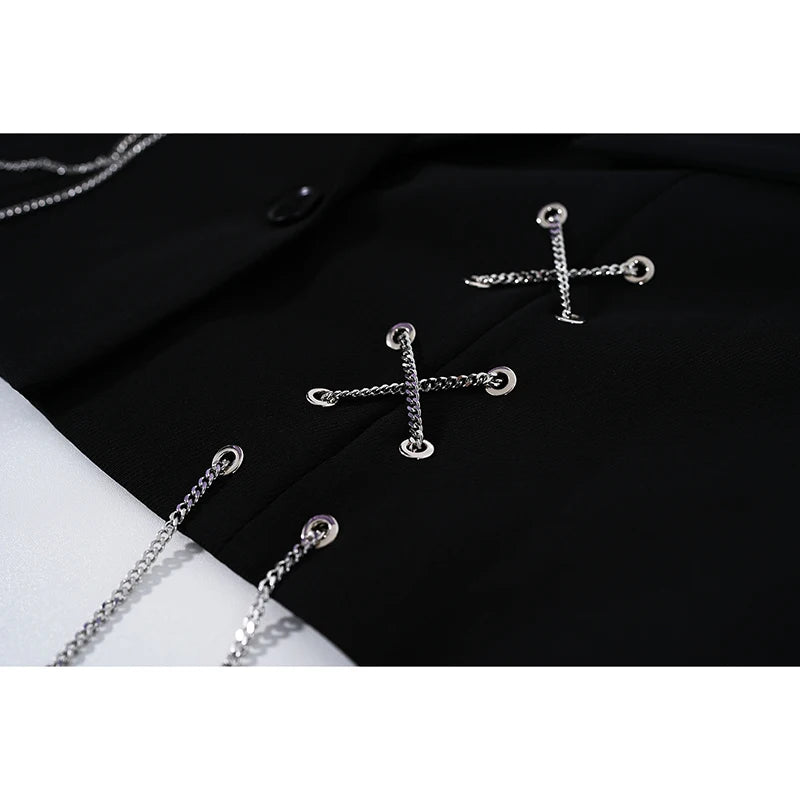 Gothic Steampunk Jacket With Metal Chains gothic