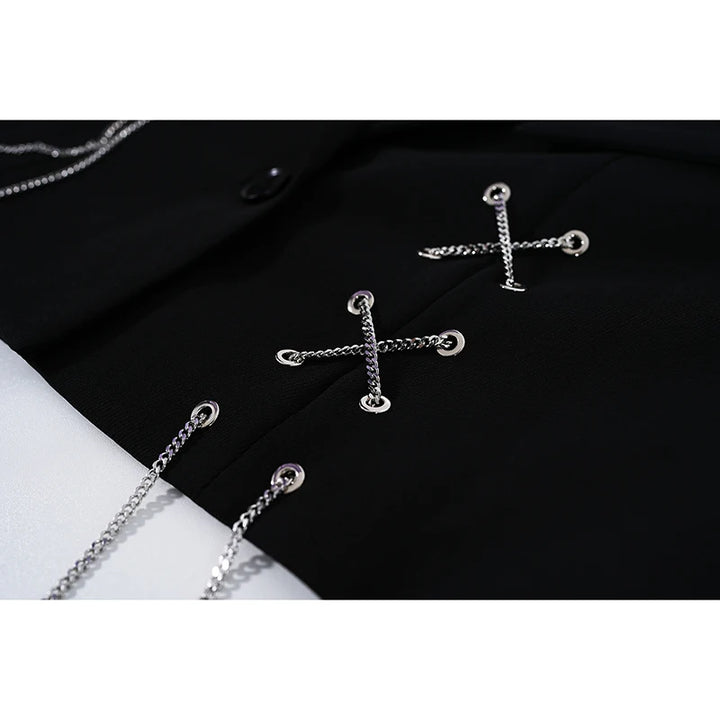 Gothic Steampunk Jacket With Metal Chains gothic