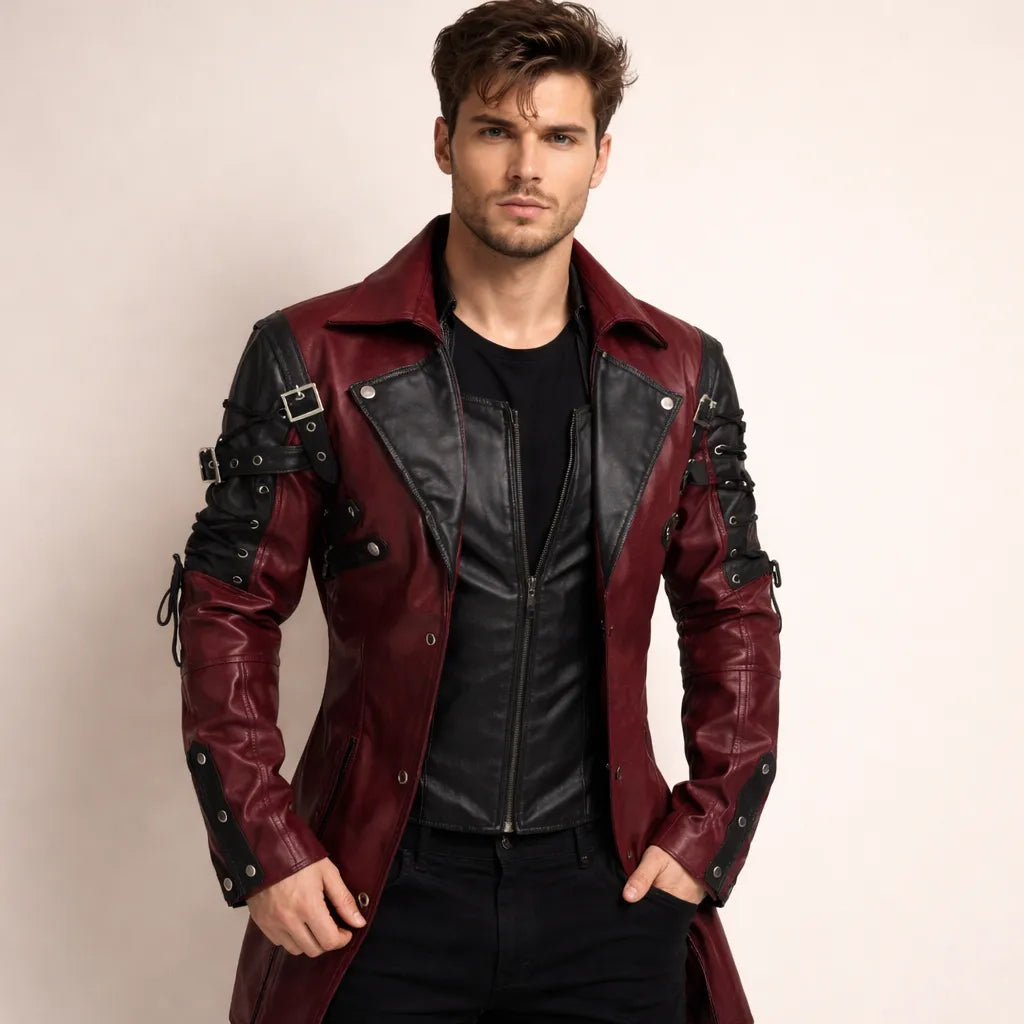 Gothic Steampunk Leather Coat