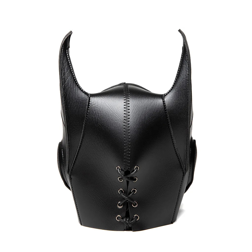 Gothic Steampunk Leather Mask Back