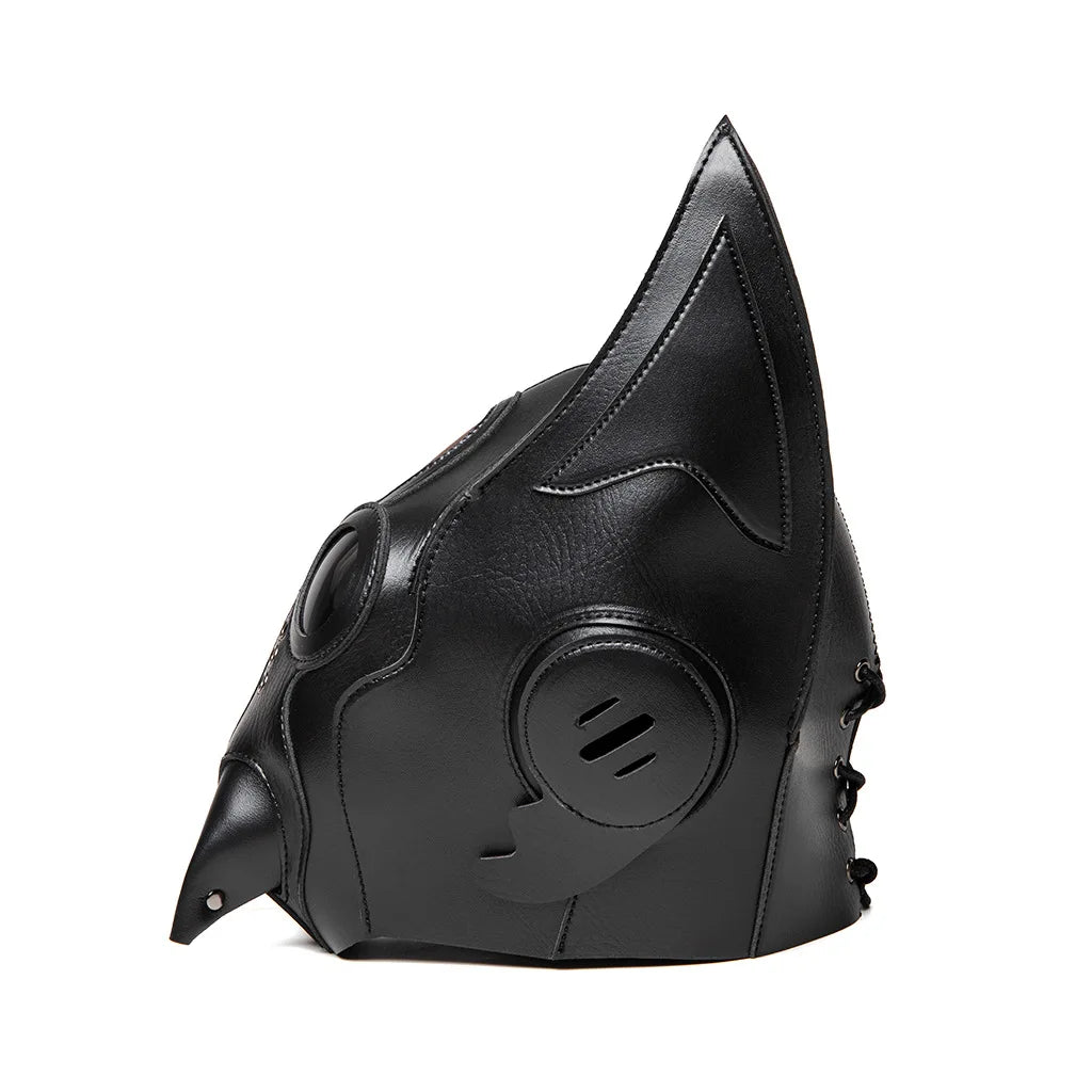 Gothic Steampunk Leather Mask Black