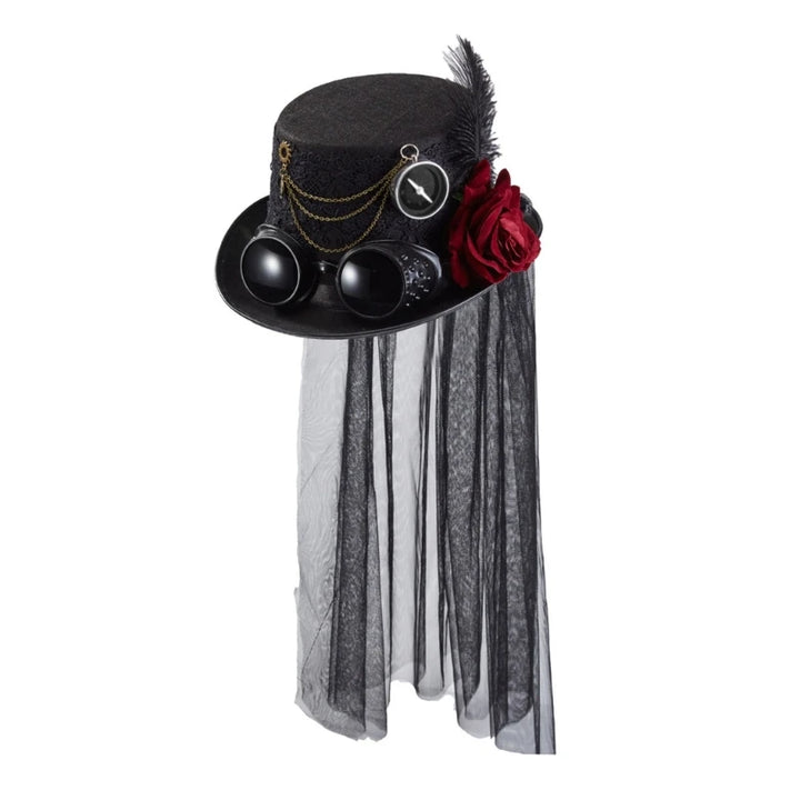 Gothic Steampunk Lolita Hat Rose Flower