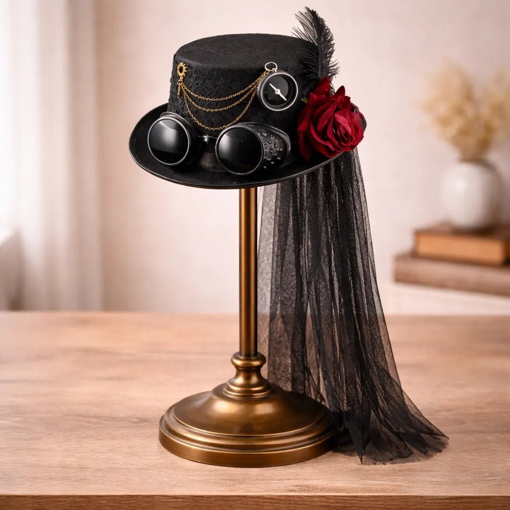 Gothic Steampunk Lolita Hat Rose Flower