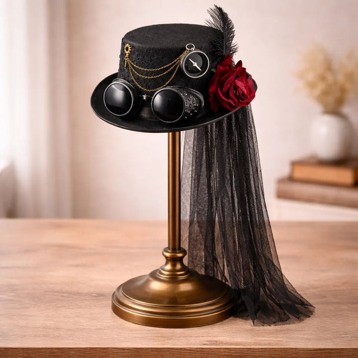Gothic Steampunk Lolita Hat Rose Flower