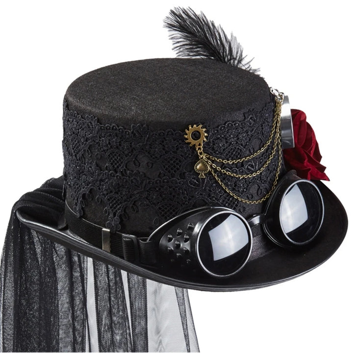 Gothic Steampunk Lolita Hat Rose Flower – romantic design