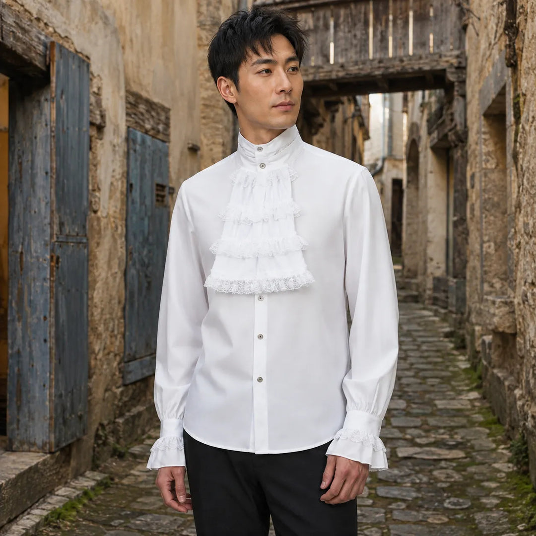 Gothic Steampunk Shirt Stand-up Collar