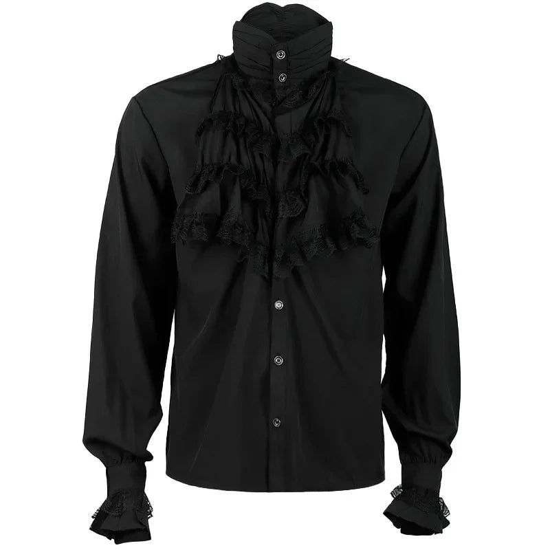 Gothic Steampunk Shirt Stand-up Collar – refined design