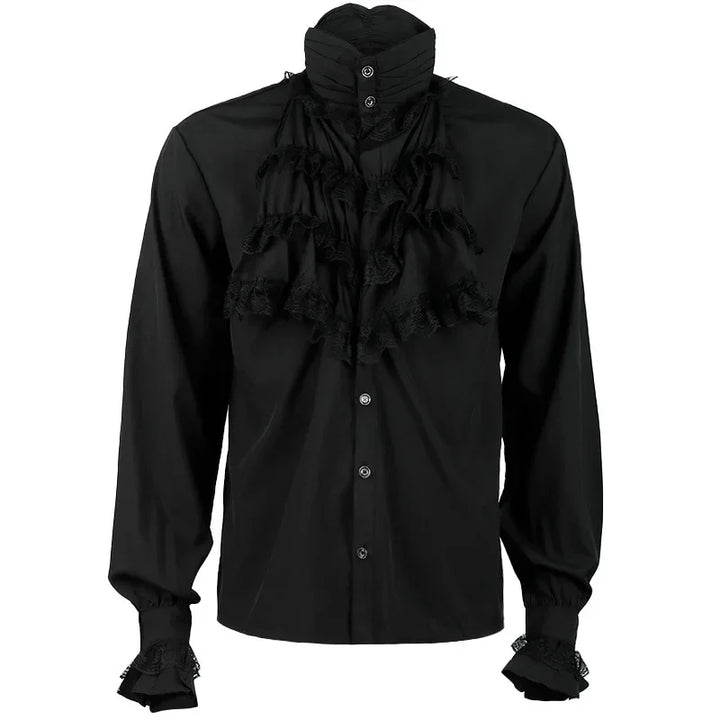 Gothic Steampunk Shirt Stand-up Collar – refined design