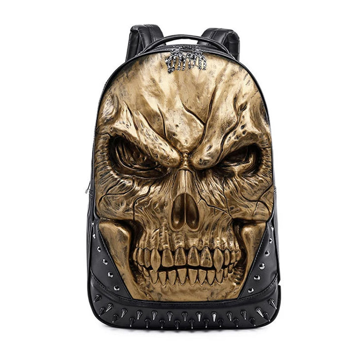  Gothic Steampunk Skull Backpack gold