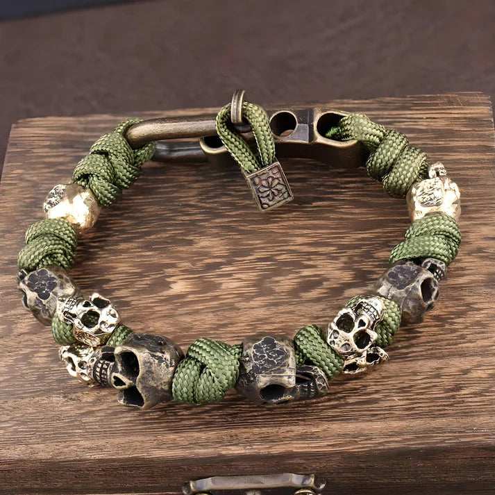 Green Skull Steampunk Bracelet Metal