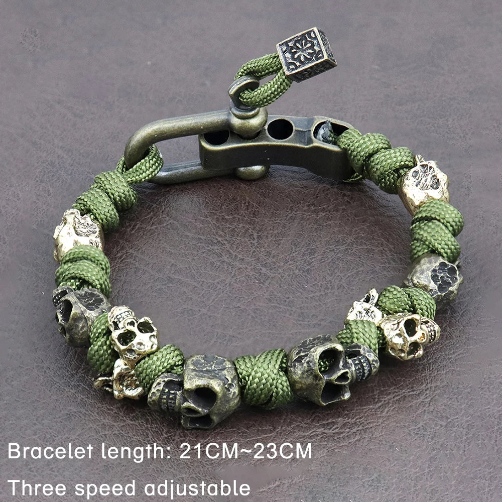 Green Skull Steampunk Bracelet Metal fashion