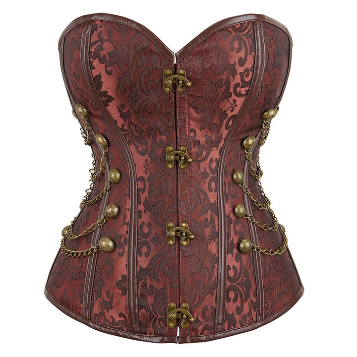 Steampunk Corset with chains brown