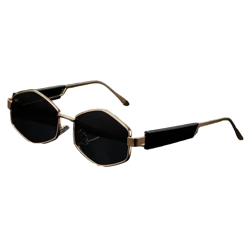 Hexagonal Steampunk Sunglasses Design Black