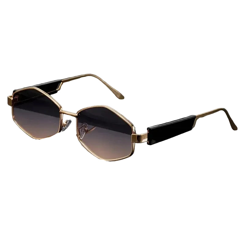 Hexagonal Steampunk Sunglasses Design Blue