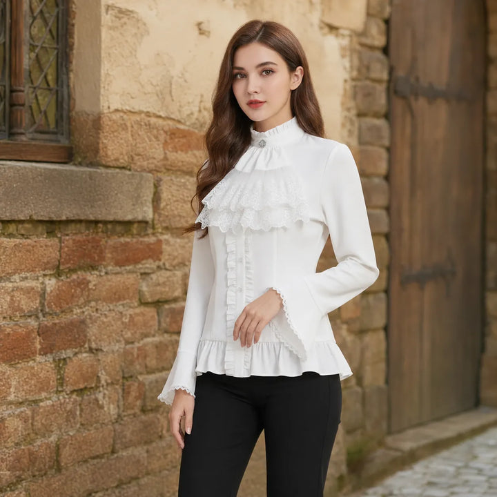 High-Collared Steampunk Lolita Shirt