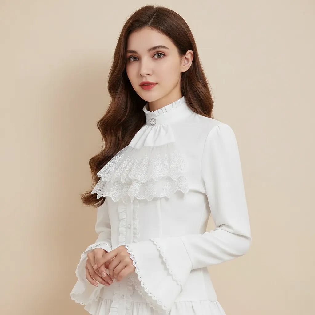 High-Collared Steampunk Lolita Shirt