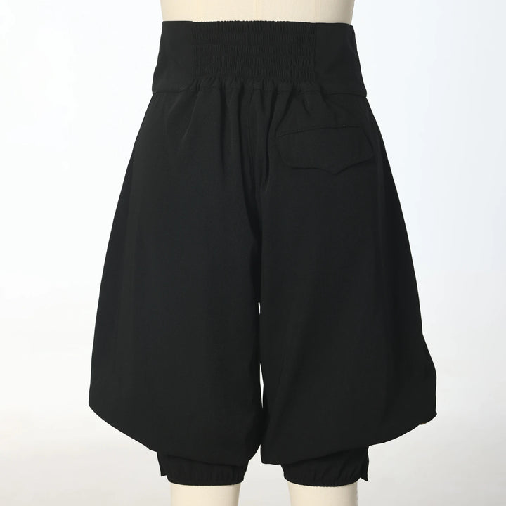 High-Waisted Retro Steampunk Pants Black Back