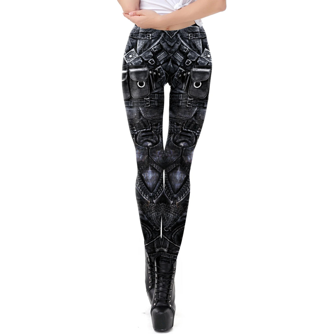 High-Waisted Steampunk Leggings Stylish