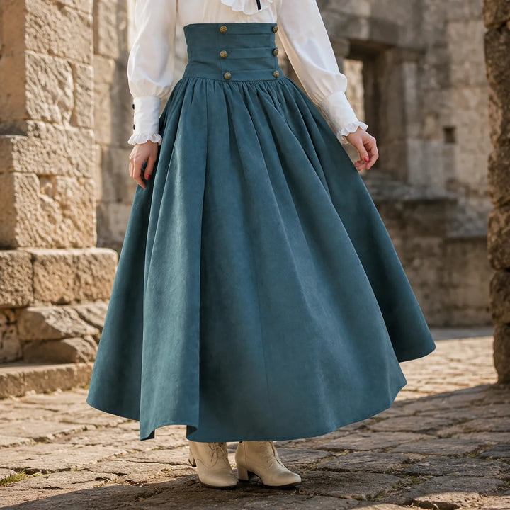 High-Waisted Steampunk Maxi Skirt