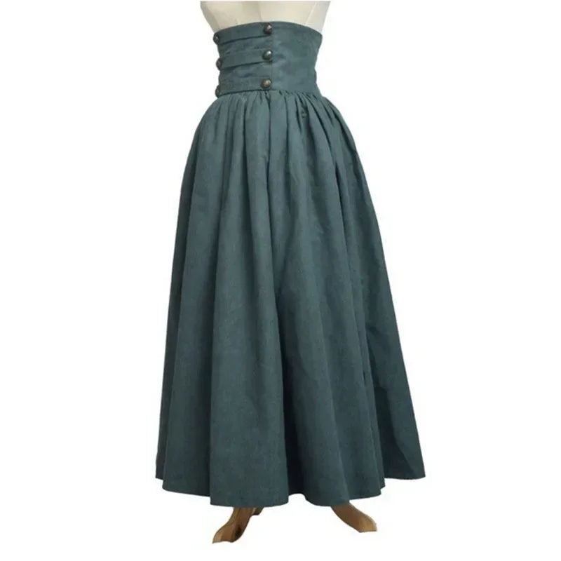 High-Waisted Steampunk Maxi Skirt vintage