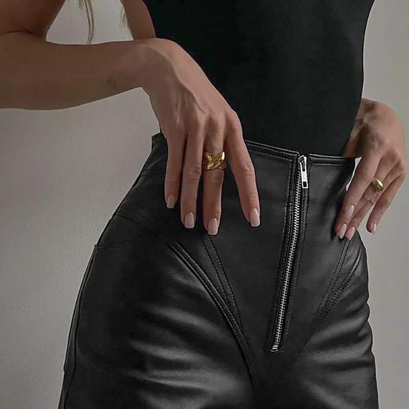 High-Waisted Straight Steampunk Pants bold