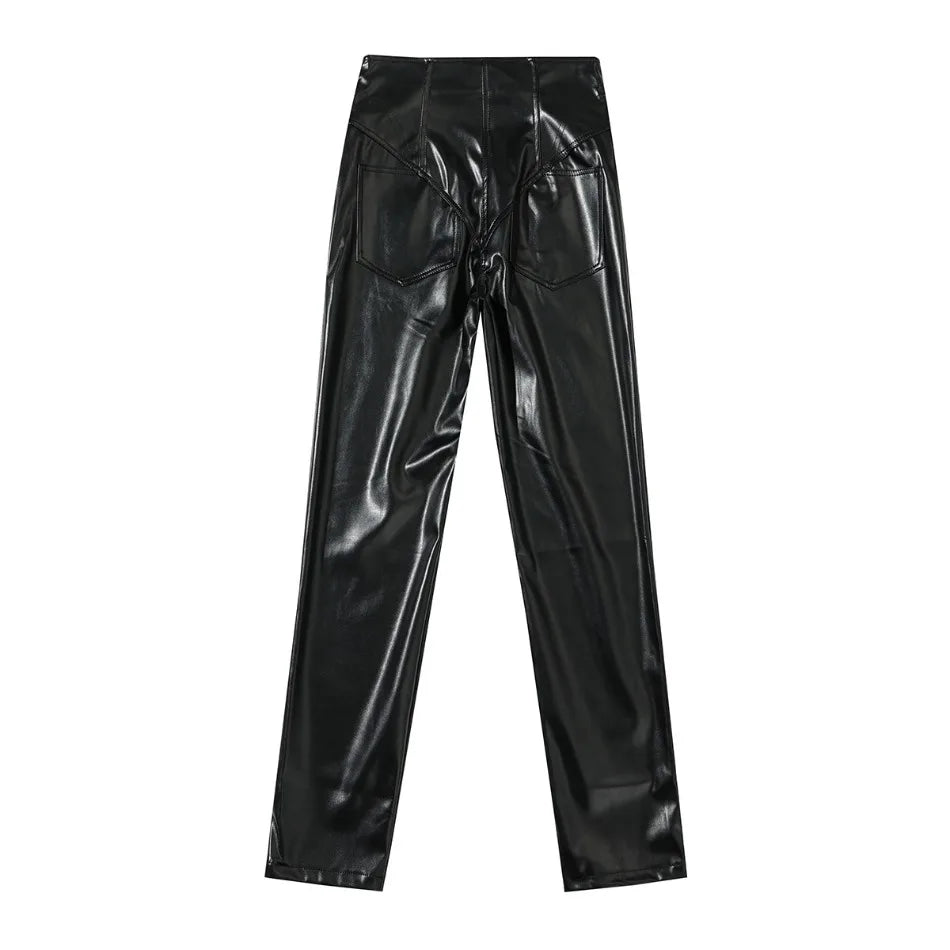 High-Waisted Straight Steampunk Pants gothic