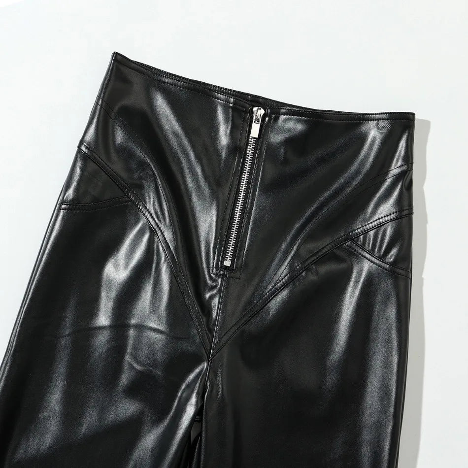 High-Waisted Straight Steampunk Pants modern