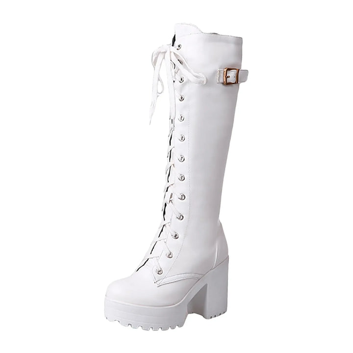 High steampunk boots leather-like finish