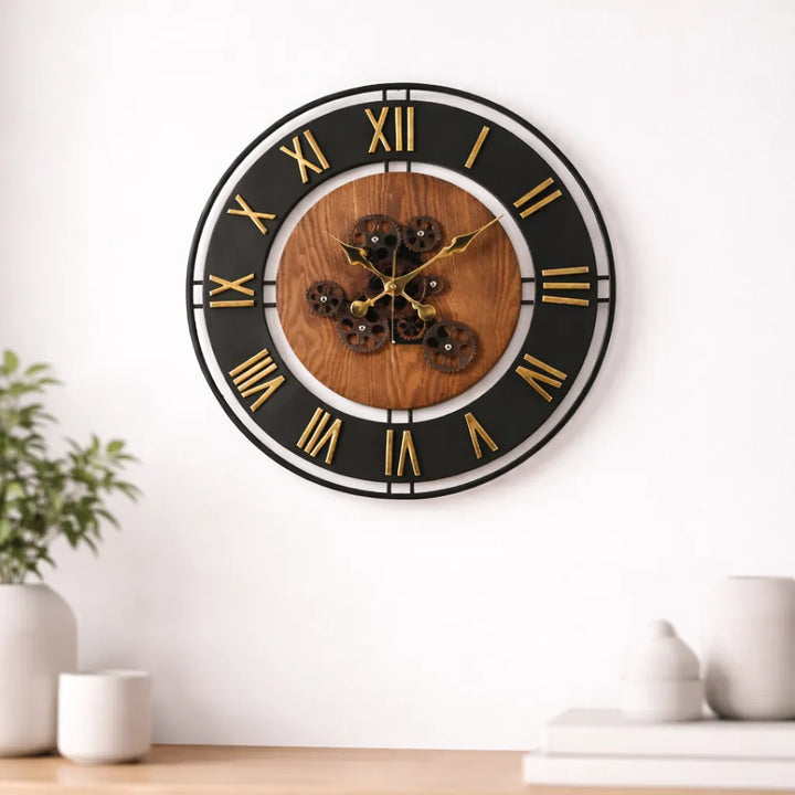 Industrial Steampunk Clock With Gears 