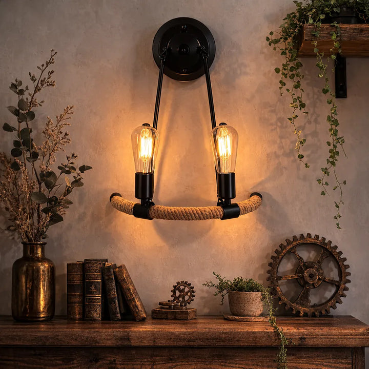 Industrial Steampunk Double-headed Lamp