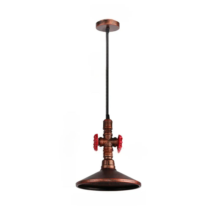 Industrial Steampunk Pendant Lamp Red