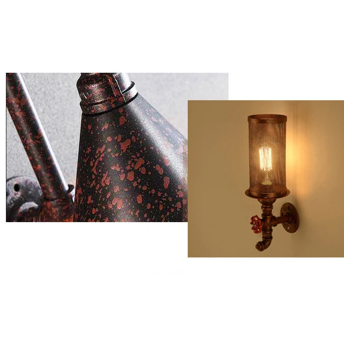 Industrial Steampunk Wall Lamp Rust